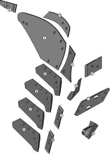 Explosionszeichnung Grégoire Besson Pflugkörper Typ TA-Nr.8-TA8
